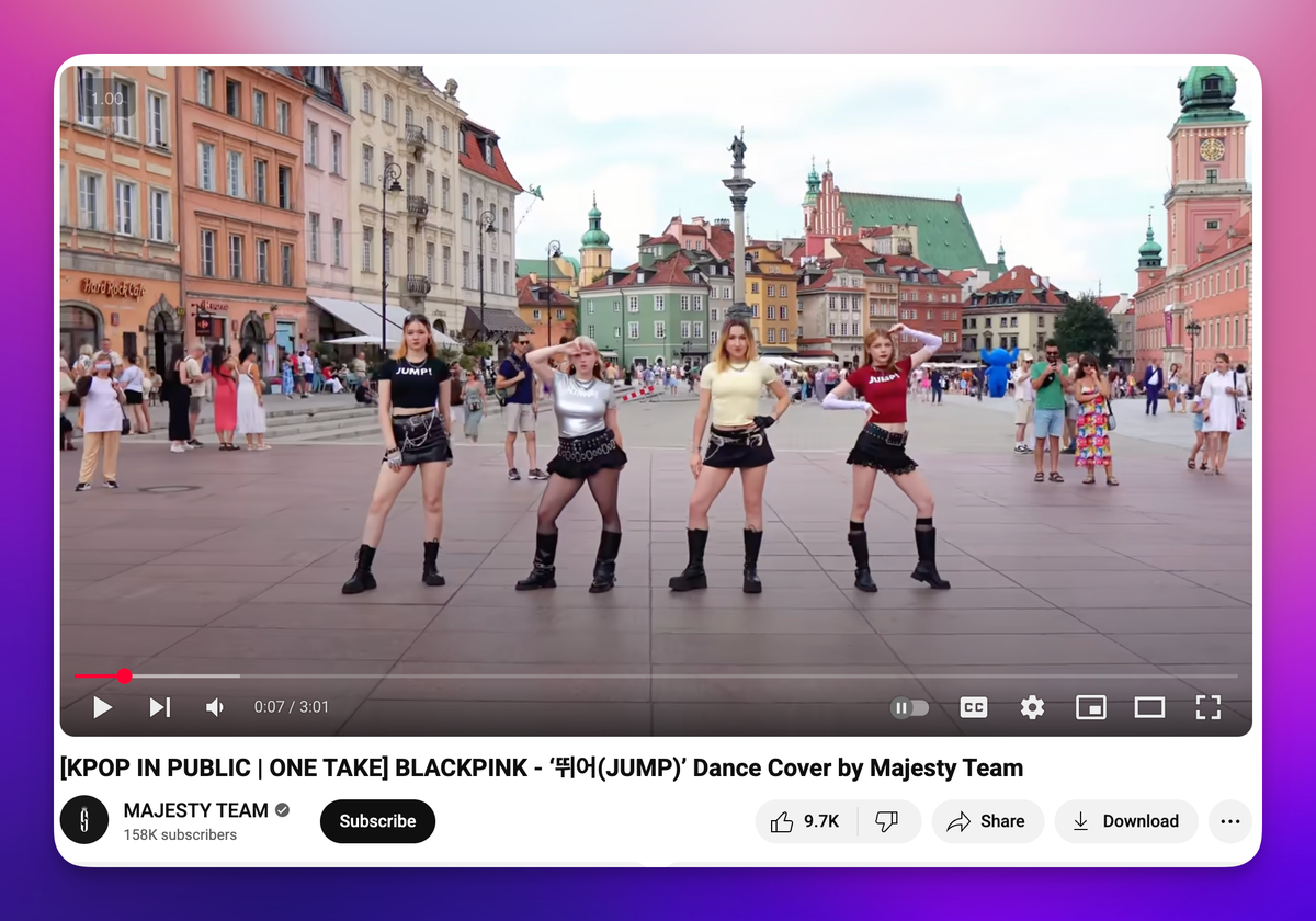 Abbiamo bisogno di più spazi pubblici...per i balletti K-pop